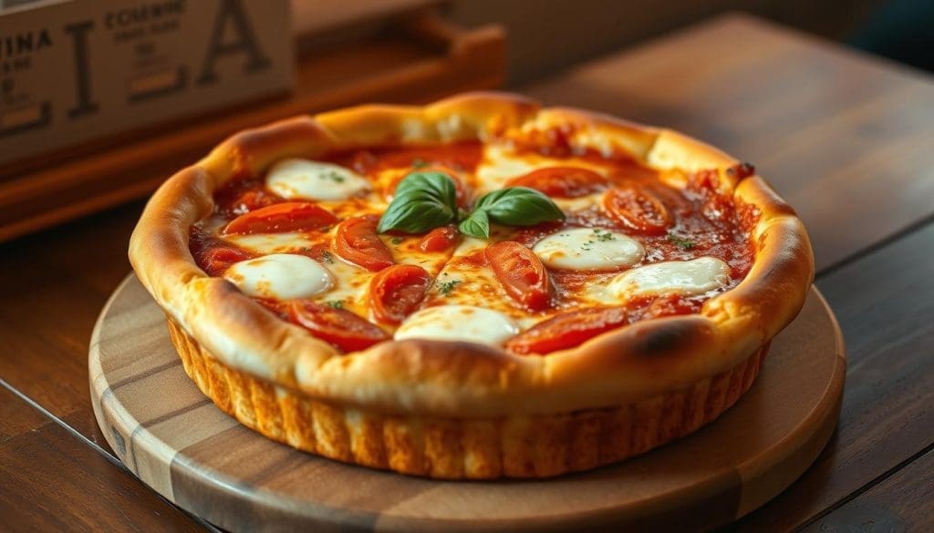 Chicago-style deep dish pizza Chicago-style deep dish pizza