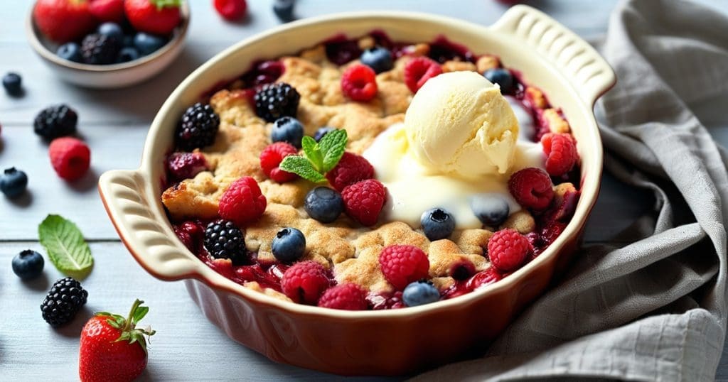 Summer Berry Crumble Recipe with Fresh Fruit